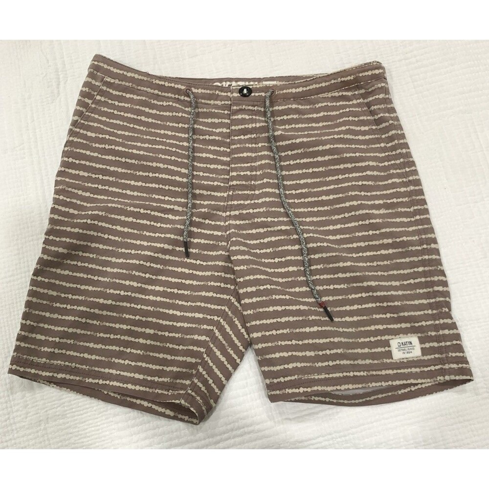 Katin Swim Shorts Men 31 Brown Board Hybrid Trunk Surf Beach Vacation Pool Ocean